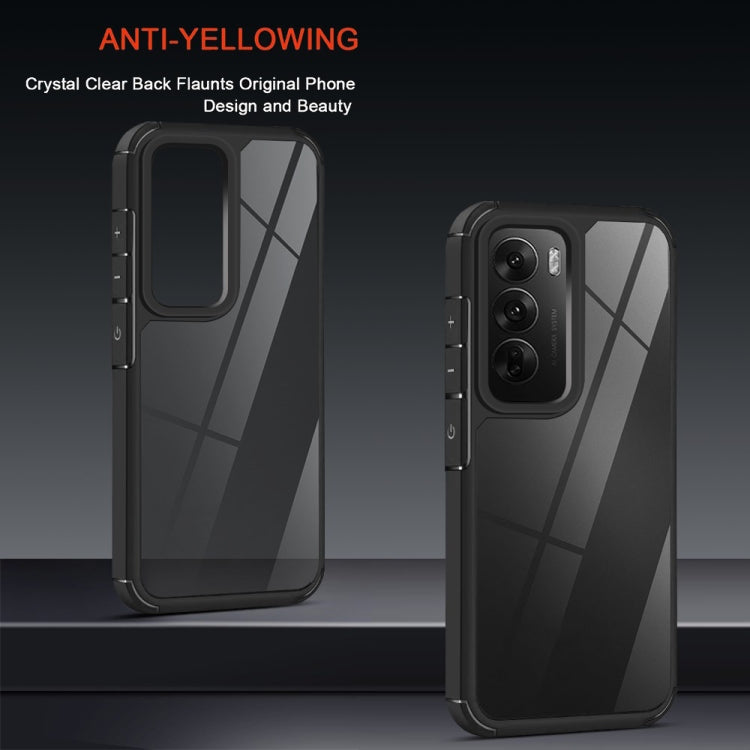 For OPPO Reno12 Pro Global Acrylic+TPU Transparent Shockproof Phone Case - Black