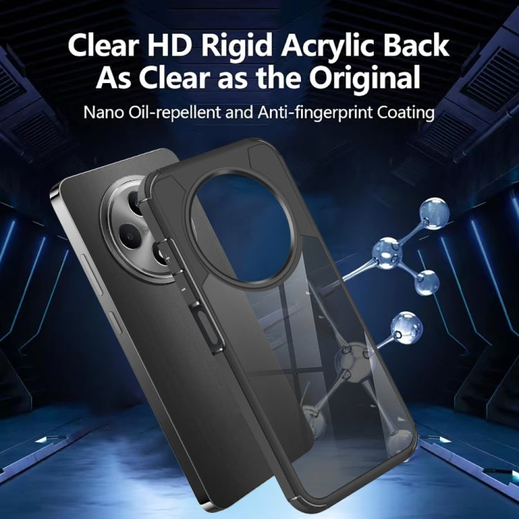 For OPPO Reno12 F 5G Acrylic+TPU Transparent Shockproof Phone Case - Black