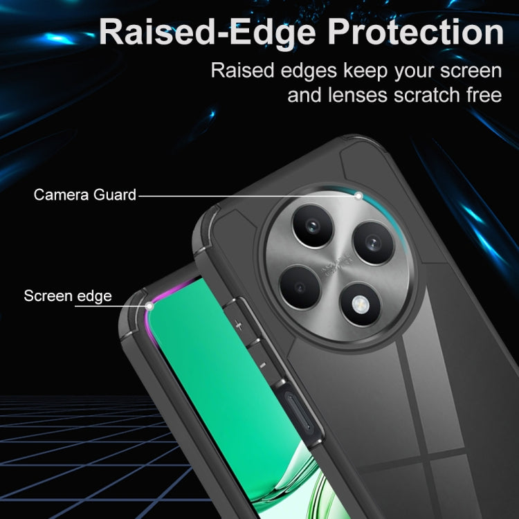 For OPPO Reno12 F 5G Acrylic+TPU Transparent Shockproof Phone Case - Black