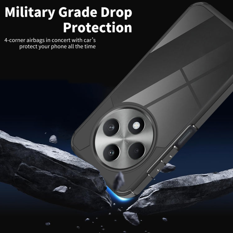 For OPPO Reno12 F 5G Acrylic+TPU Transparent Shockproof Phone Case - Black
