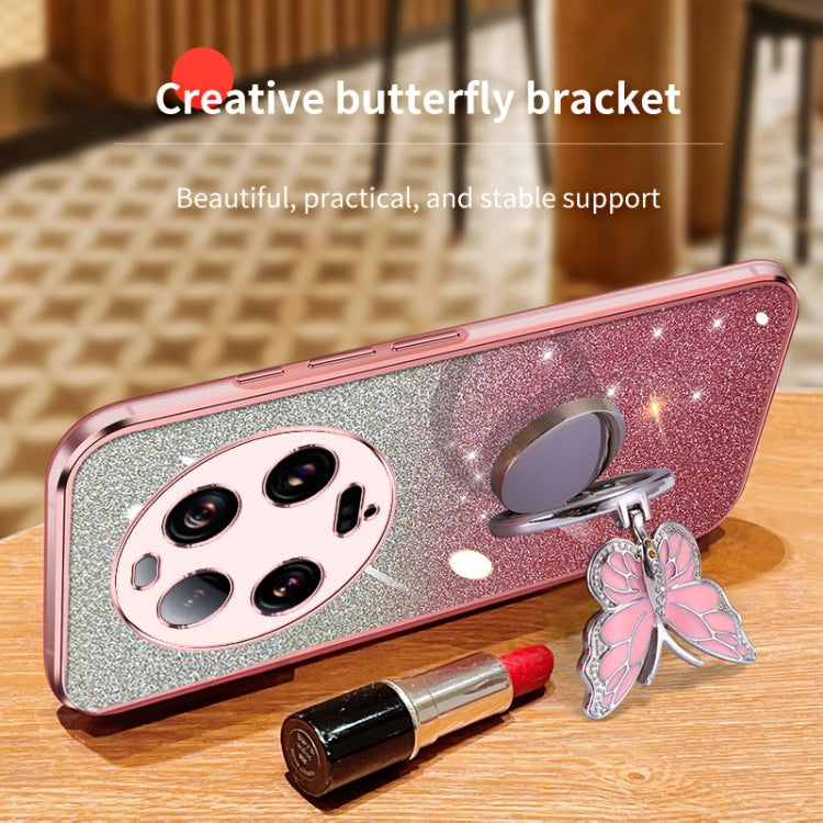 For Xiaomi 13 Ultra Plated Gradient Glitter Butterfly Holder TPU Phone Case