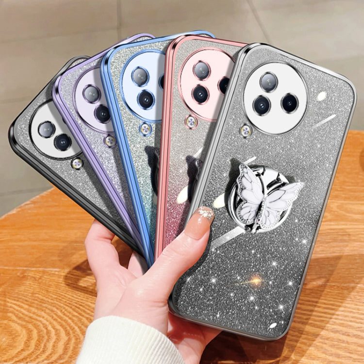 For Xiaomi Civi 3 Plated Gradient Glitter Butterfly Holder TPU Phone Case