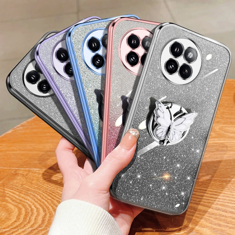 For Xiaomi Civi 4 Pro Plated Gradient Glitter Butterfly Holder TPU Phone Case