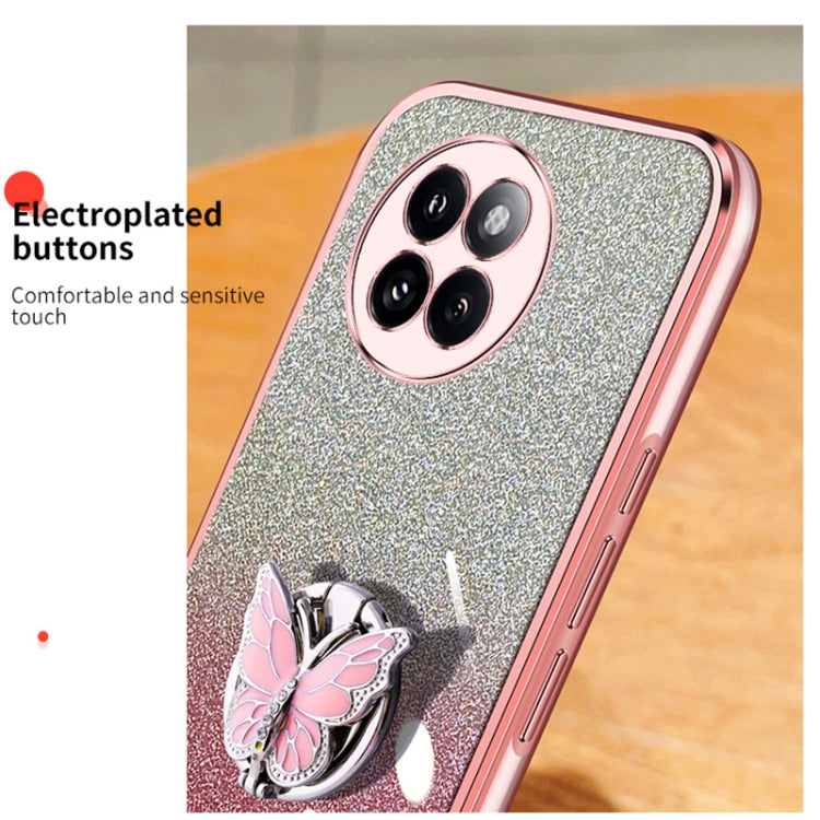 For Xiaomi Civi 4 Pro Plated Gradient Glitter Butterfly Holder TPU Phone Case