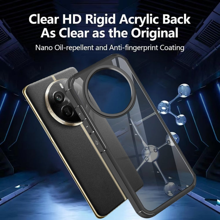 For Realme 12 Pro 5G Acrylic+TPU Transparent Shockproof Phone Case - Black