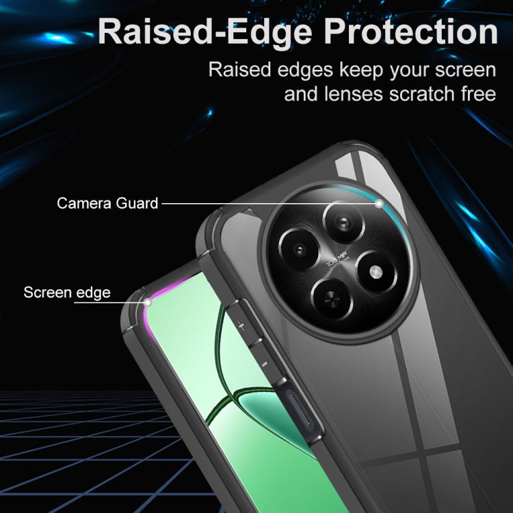 For Realme 12 5G Acrylic+TPU Transparent Shockproof Phone Case - Black