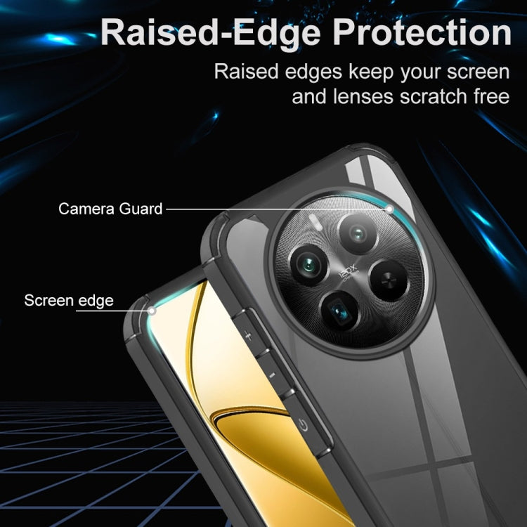 For Realme 11 5G / 11x Acrylic+TPU Transparent Shockproof Phone Case - Black