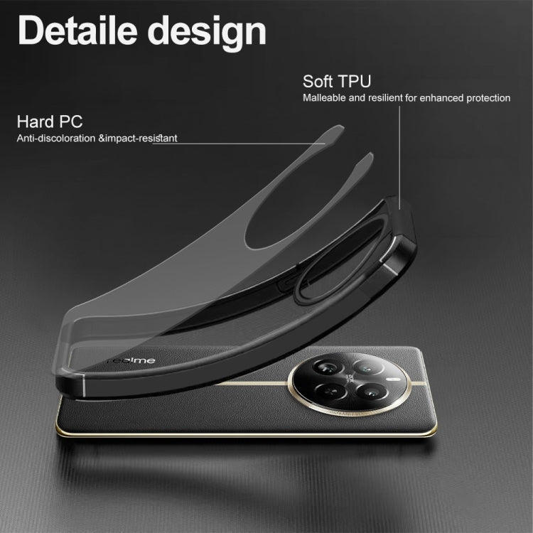 For Realme 11 5G / 11x Acrylic+TPU Transparent Shockproof Phone Case - Black