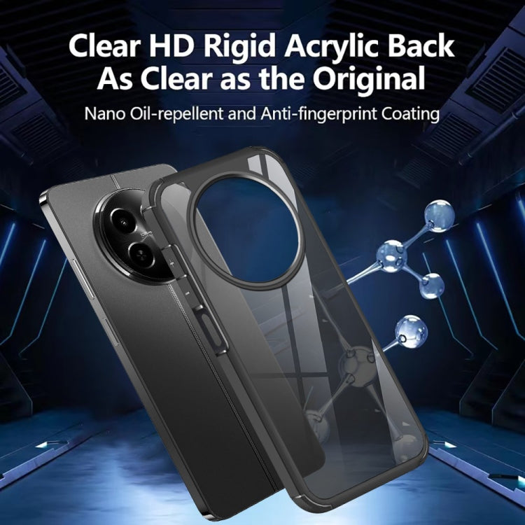 For Realme Narzo 50A Prime Acrylic+TPU Transparent Shockproof Phone Case - Black