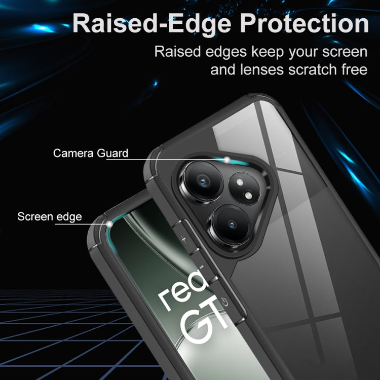 For Realme GT 6T Acrylic+TPU Transparent Shockproof Phone Case - Black