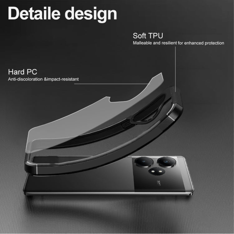 For Realme GT 6T Acrylic+TPU Transparent Shockproof Phone Case - Black