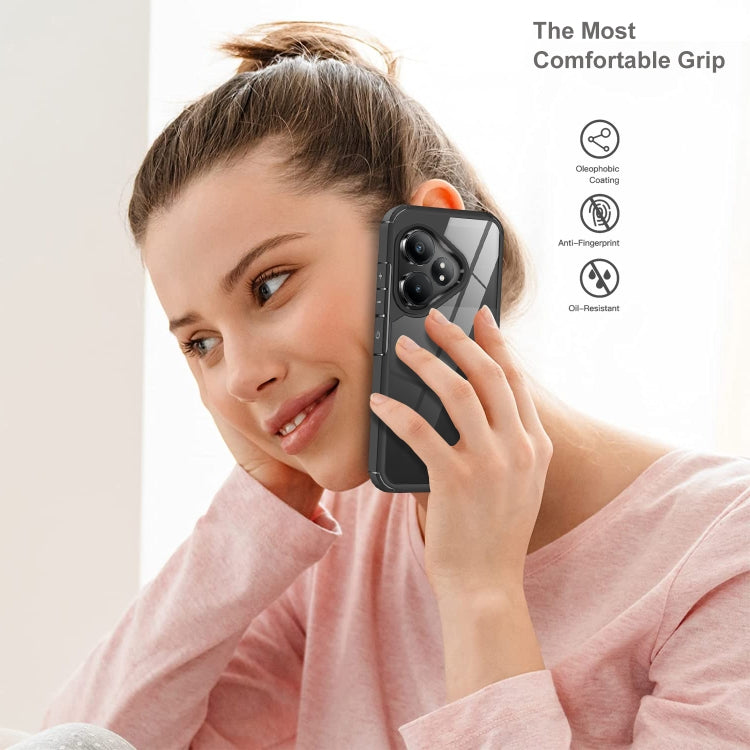 For Realme GT 6T Acrylic+TPU Transparent Shockproof Phone Case - Black