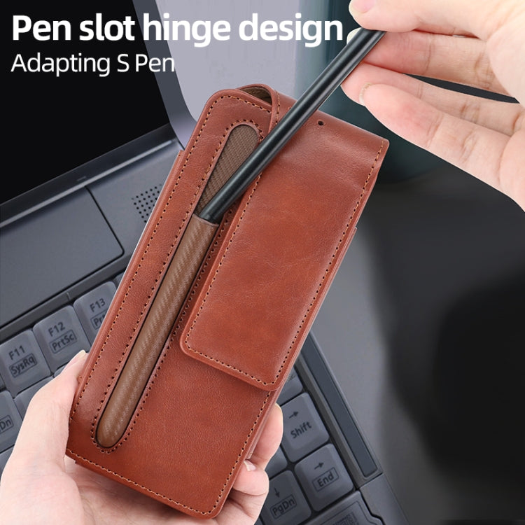 For Samsung Galaxy Z Fold 3 / 4 / 5 / 6 VIETAO Retro Thinking Series PU Shockproof Phone Bag, Without Pen