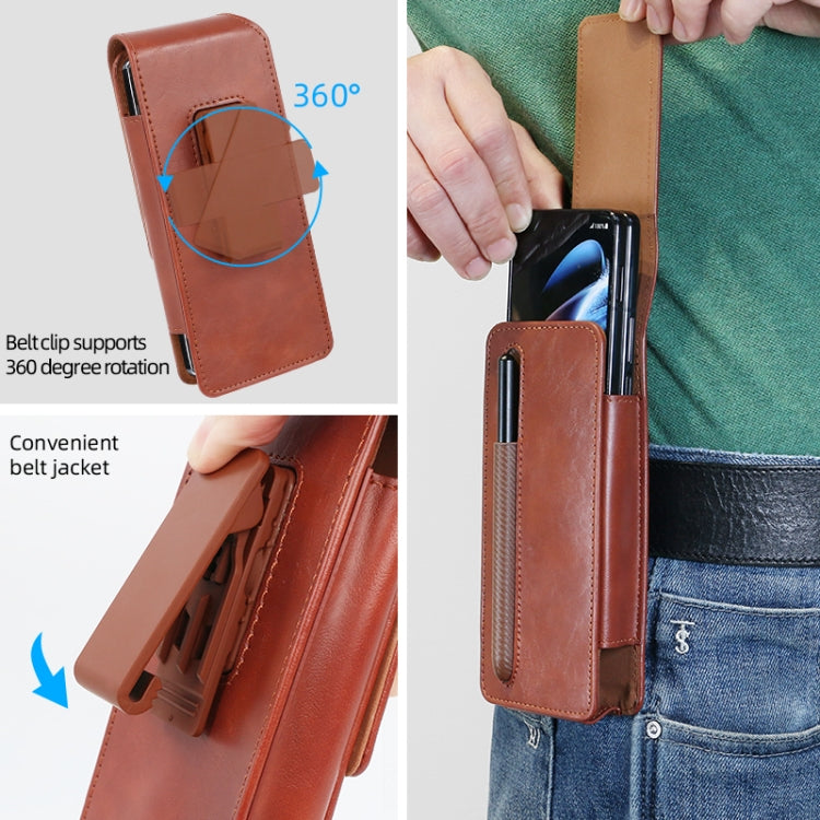 For Samsung Galaxy Z Fold 3 / 4 / 5 / 6 VIETAO Retro Thinking Series PU Shockproof Phone Bag, Without Pen