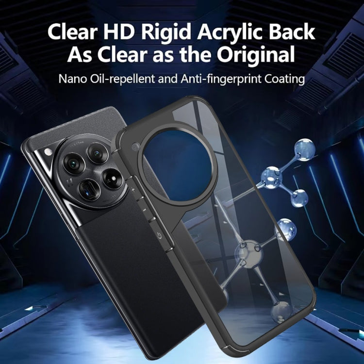 For OnePlus 12 Acrylic+TPU Transparent Shockproof Phone Case - Black