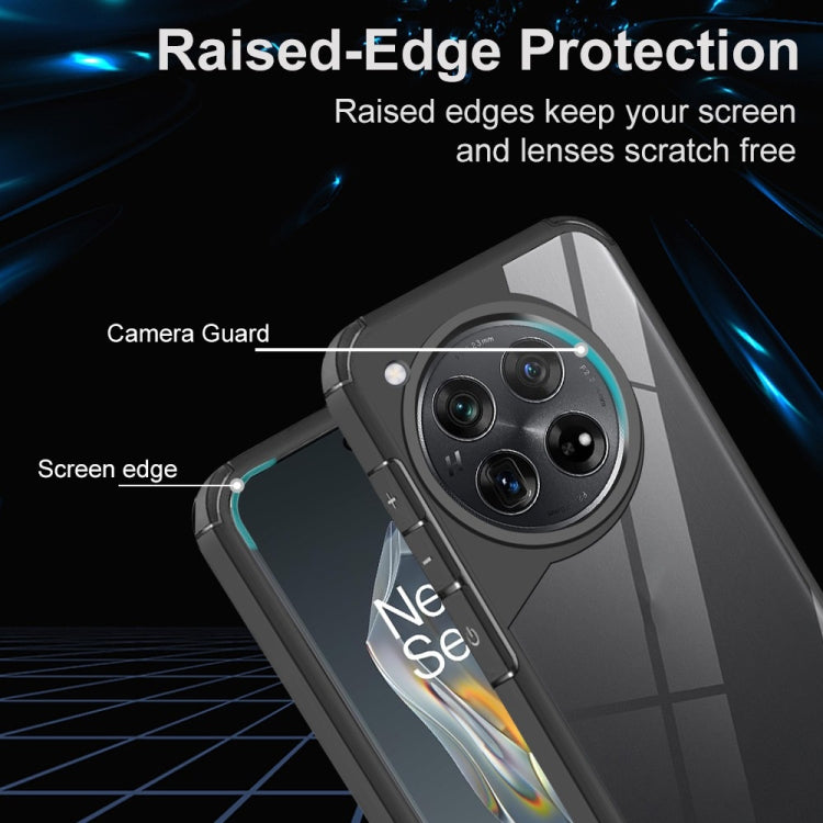 For OnePlus 12 Acrylic+TPU Transparent Shockproof Phone Case - Black