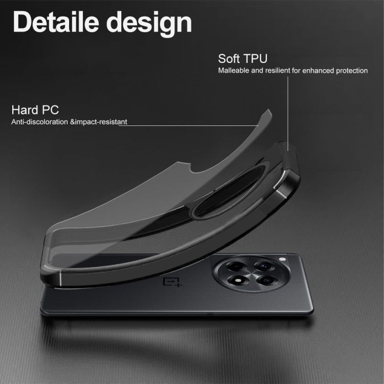 For OnePlus 12 Acrylic+TPU Transparent Shockproof Phone Case - Black