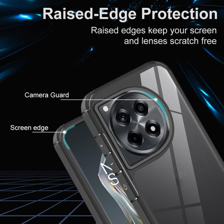 For OnePlus 12R 5G Acrylic+TPU Transparent Shockproof Phone Case - Black
