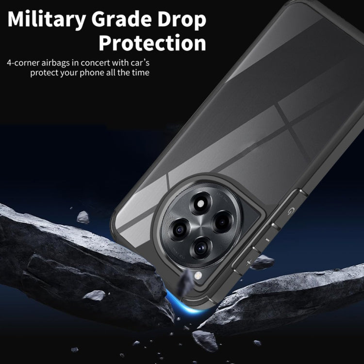 For OnePlus 12R 5G Acrylic+TPU Transparent Shockproof Phone Case - Black