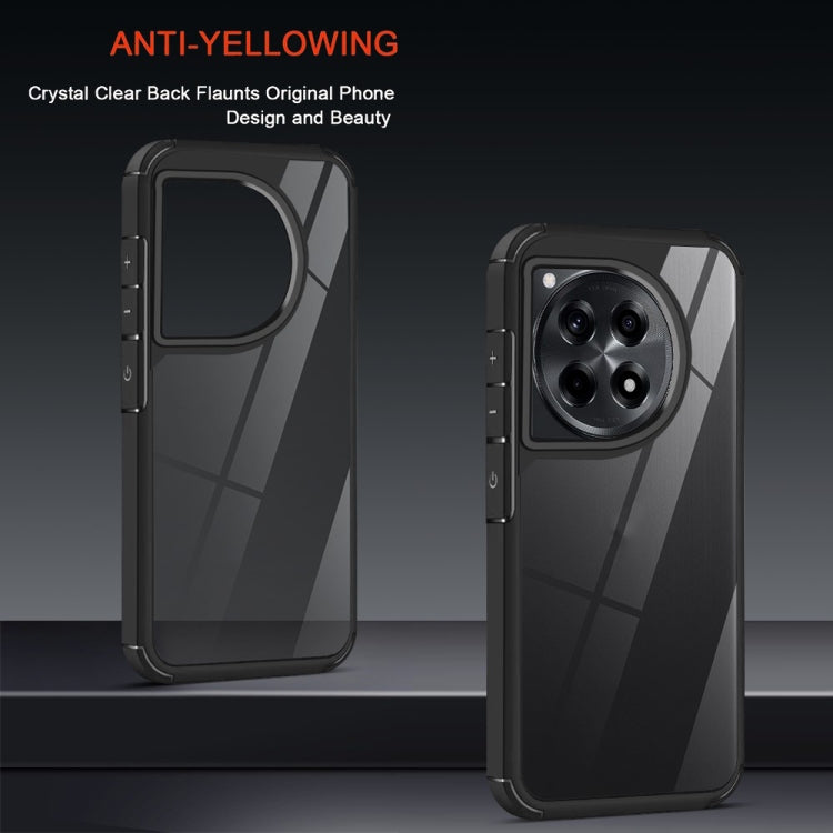For OnePlus 12R 5G Acrylic+TPU Transparent Shockproof Phone Case - Black