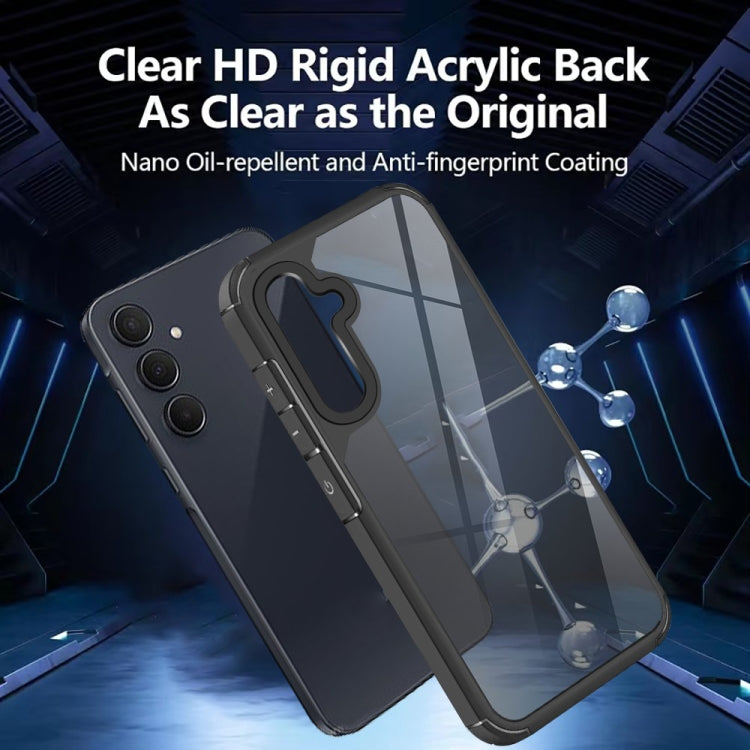 For Samsung Galaxy A35 5G Acrylic+TPU Transparent Shockproof Phone Case - Black