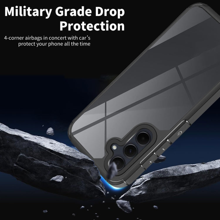 For Samsung Galaxy A35 5G Acrylic+TPU Transparent Shockproof Phone Case - Black
