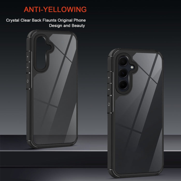 For Samsung Galaxy A35 5G Acrylic+TPU Transparent Shockproof Phone Case - Black