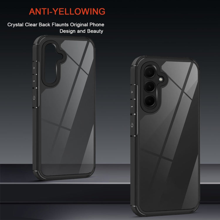 For Samsung Galaxy A25 Global Acrylic+TPU Transparent Shockproof Phone Case - Black