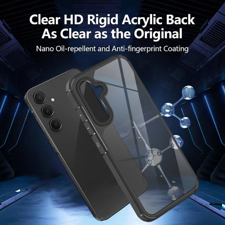 For Samsung Galaxy A54 5G Acrylic+TPU Transparent Shockproof Phone Case - Black