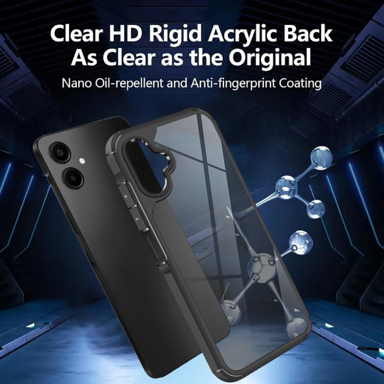 For Samsung Galaxy A06 4G Acrylic+TPU Transparent Shockproof Phone Case - Black