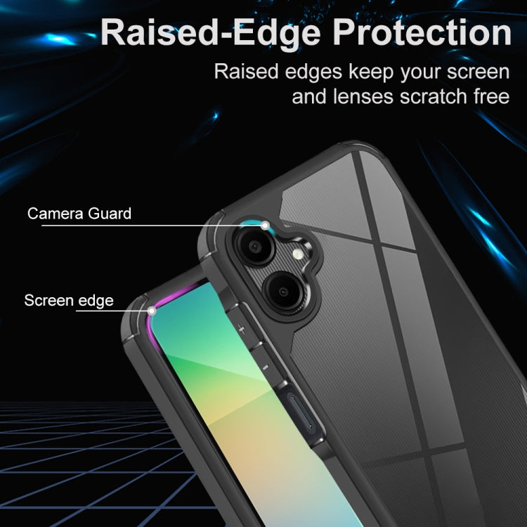 For Samsung Galaxy A06 4G Acrylic+TPU Transparent Shockproof Phone Case - Black