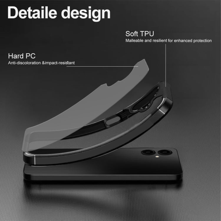 For Samsung Galaxy A06 4G Acrylic+TPU Transparent Shockproof Phone Case - Black