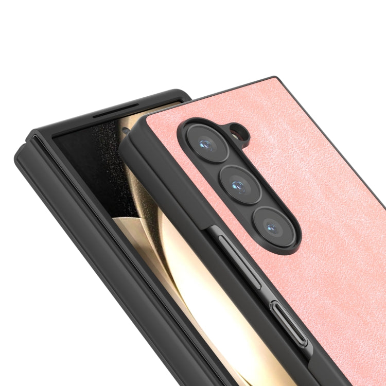 For Samsung Galaxy Z Fold6 Black Frame PU Leather Full Coverage Phone Case