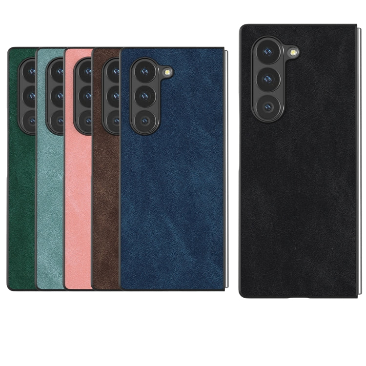 For Samsung Galaxy Z Fold6 Black Frame PU Leather Full Coverage Phone Case