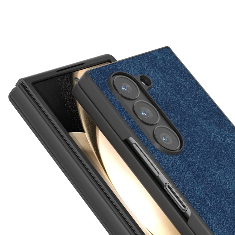 For Samsung Galaxy Z Fold6 Black Frame PU Leather Full Coverage Phone Case