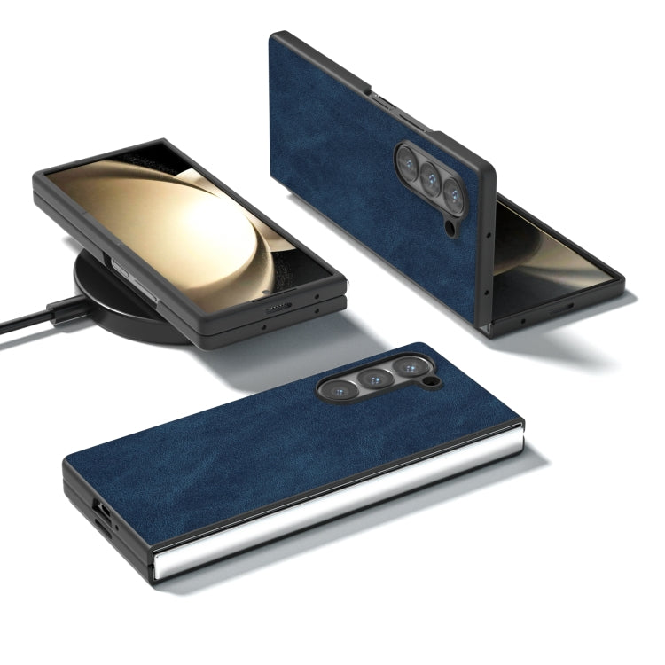 For Samsung Galaxy Z Fold6 Black Frame PU Leather Full Coverage Phone Case