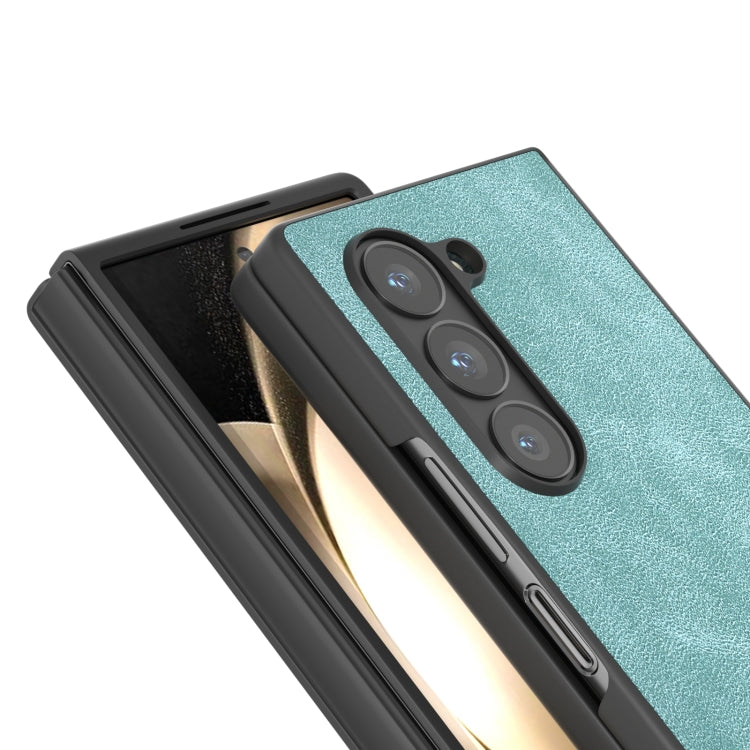 For Samsung Galaxy Z Fold6 Black Frame PU Leather Full Coverage Phone Case