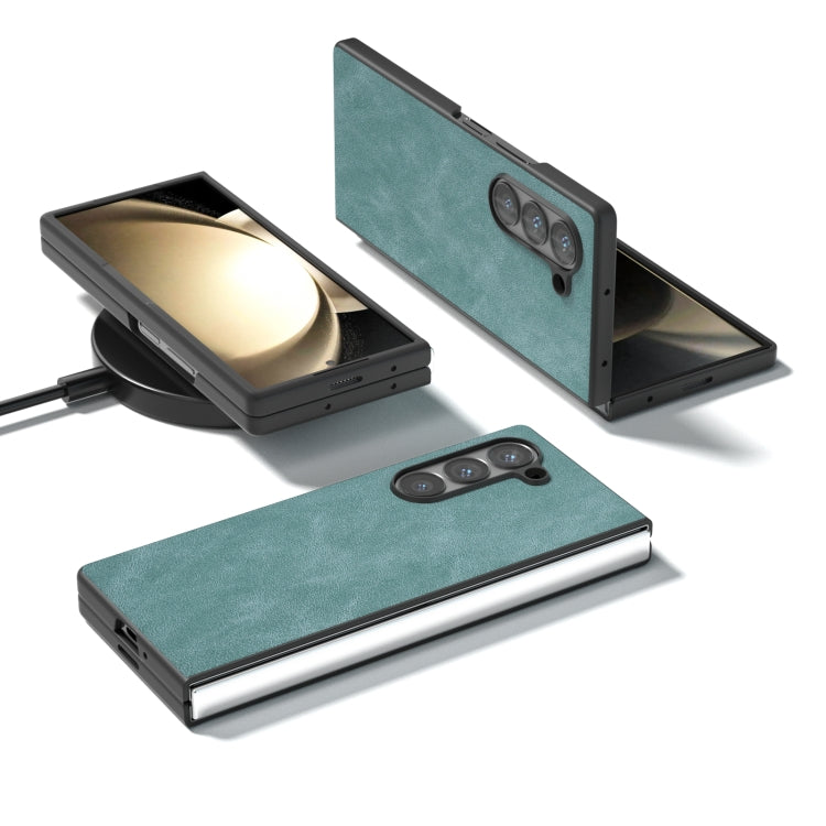 For Samsung Galaxy Z Fold6 Black Frame PU Leather Full Coverage Phone Case