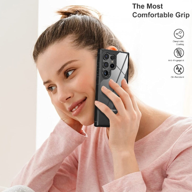 For Samsung Galaxy S24 Ultra 5G Acrylic+TPU Transparent Shockproof Phone Case - Black