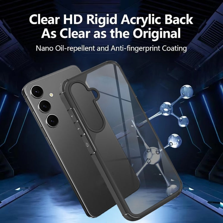 For Samsung Galaxy S25+ 5G Acrylic+TPU Transparent Shockproof Phone Case - Black