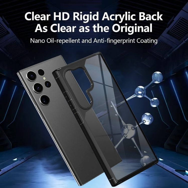 For Samsung Galaxy S25 Ultra 5G Acrylic+TPU Transparent Shockproof Phone Case - Black