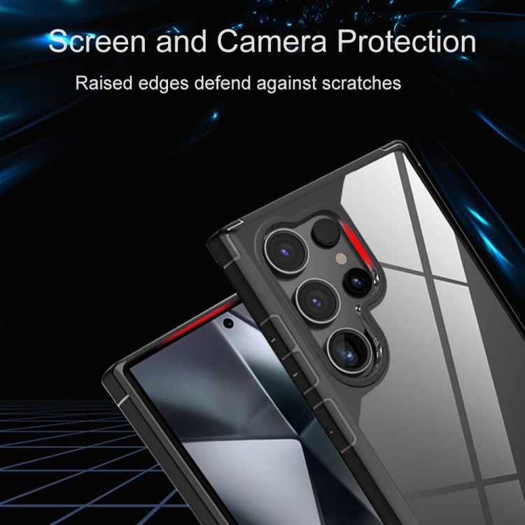 For Samsung Galaxy S25 Ultra 5G Acrylic+TPU Transparent Shockproof Phone Case - Black