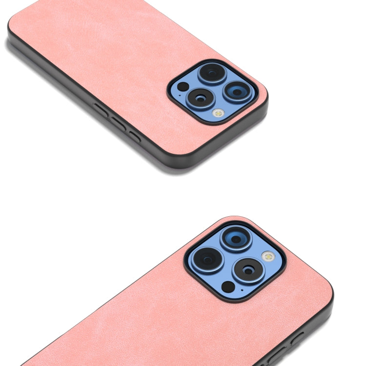 For iPhone 16 Pro Black Frame PU Leather Full Coverage Phone Case