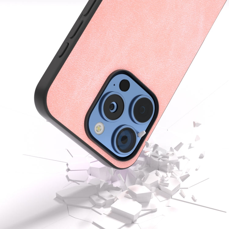 For iPhone 16 Pro Black Frame PU Leather Full Coverage Phone Case