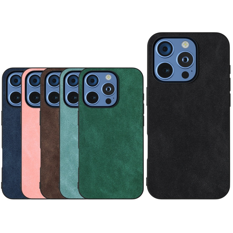 For iPhone 16 Pro Black Frame PU Leather Full Coverage Phone Case