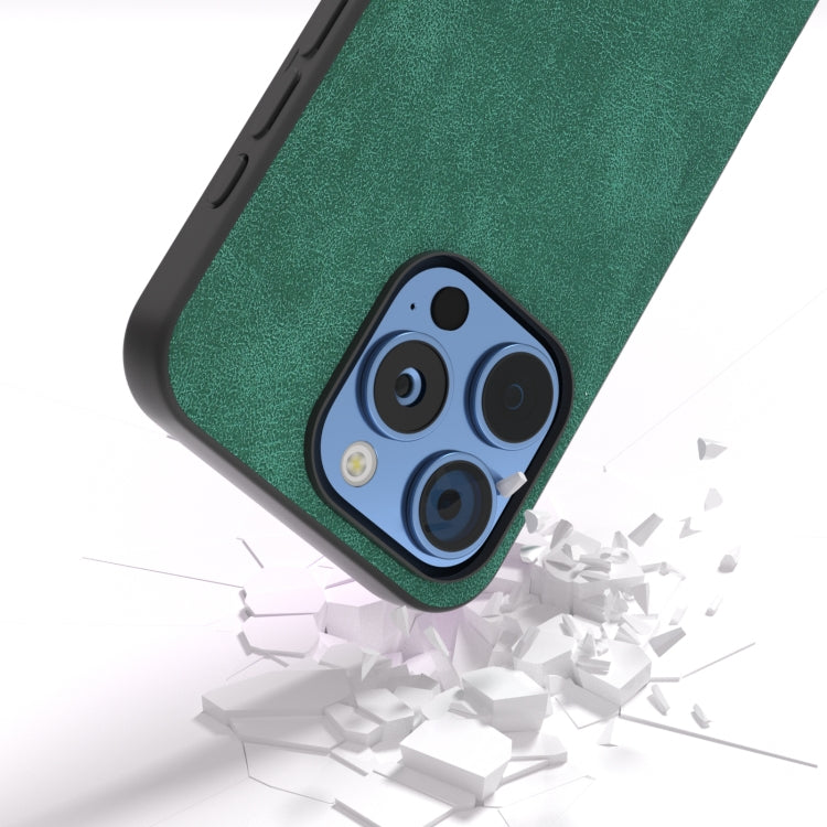 For iPhone 16 Pro Black Frame PU Leather Full Coverage Phone Case