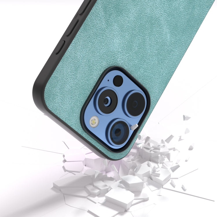 For iPhone 16 Pro Black Frame PU Leather Full Coverage Phone Case