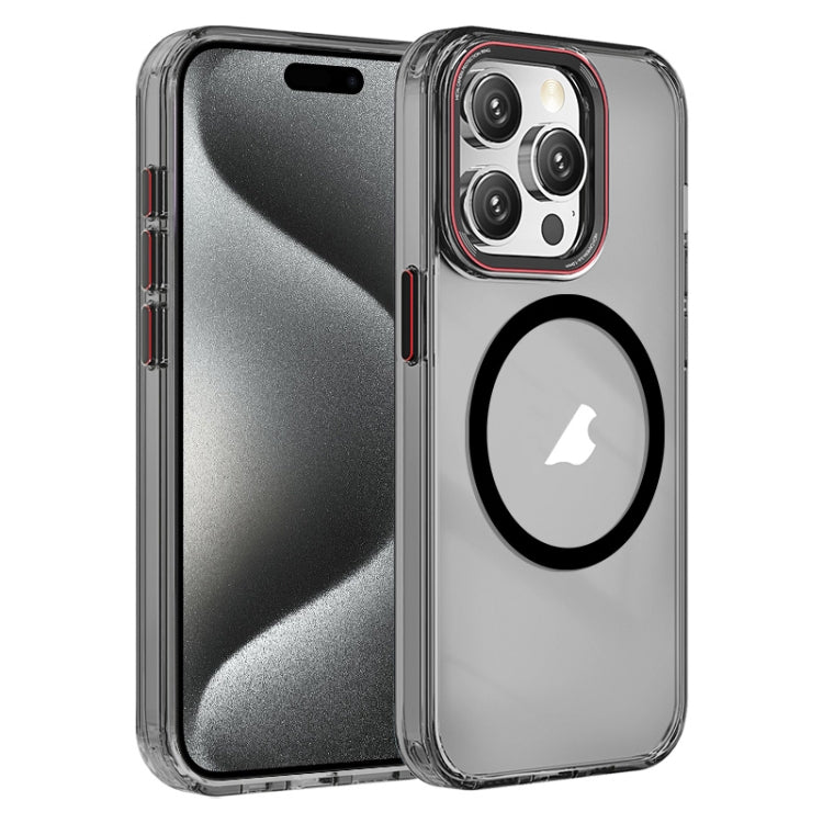 For iPhone 15 Pro Max Crystal TPU Hybrid PC MagSafe Phone Case