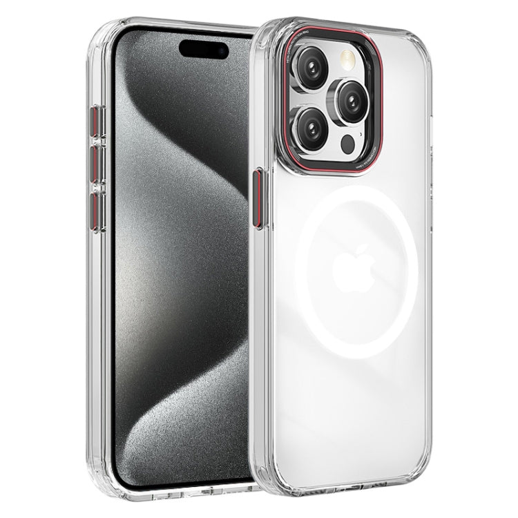 For iPhone 15 Pro Max Crystal TPU Hybrid PC MagSafe Phone Case
