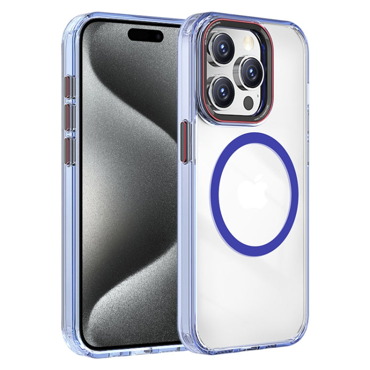 For iPhone 15 Pro Max Crystal TPU Hybrid PC MagSafe Phone Case